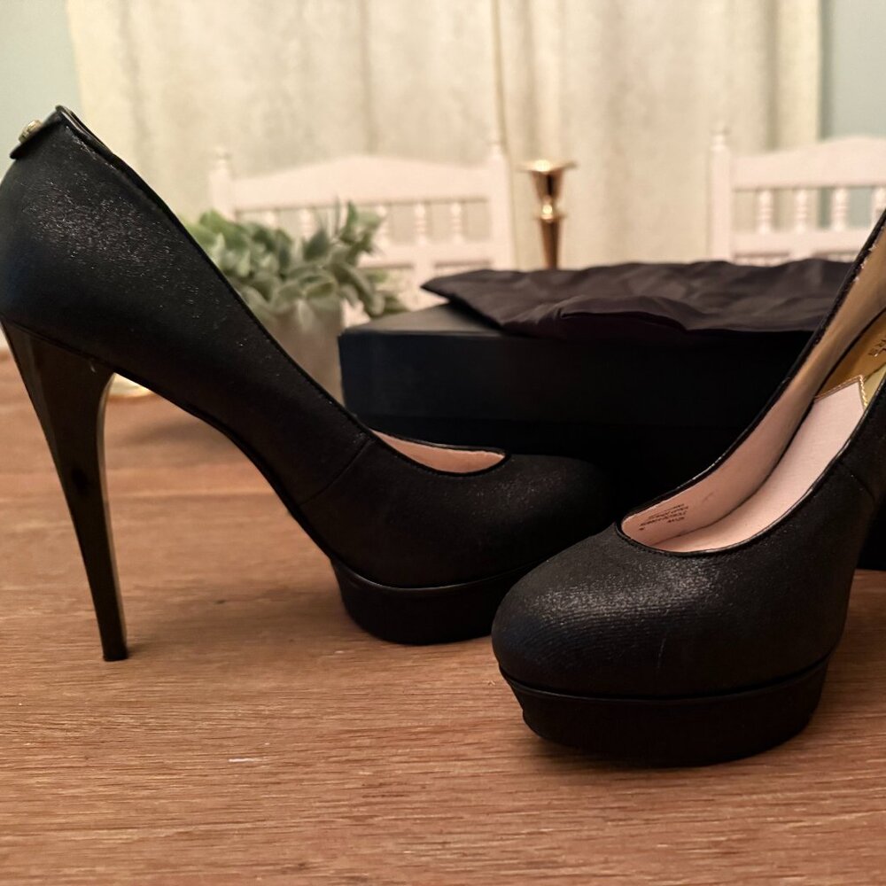 NEW Michael Kors Gideon Glitter Sparkle Women's Black Pumps/Heels/Shoes - Size 7